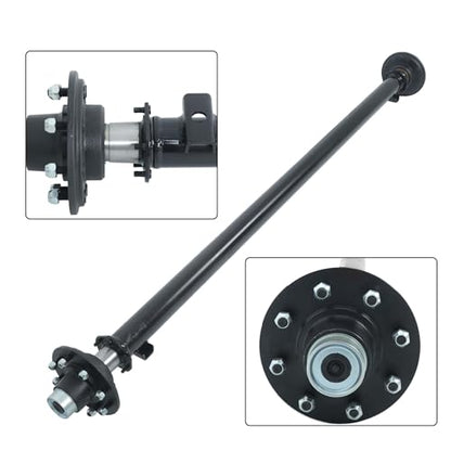 Thomletha 8 Lug 6.5 Inch Trailer Axle 95 Inch Hub Face 80 Inch Spring Center 7000Lbs Capacity