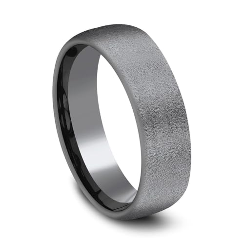 Black Tantalum Brushed Finish Comfort Fit Band 6.5mm - Size 10