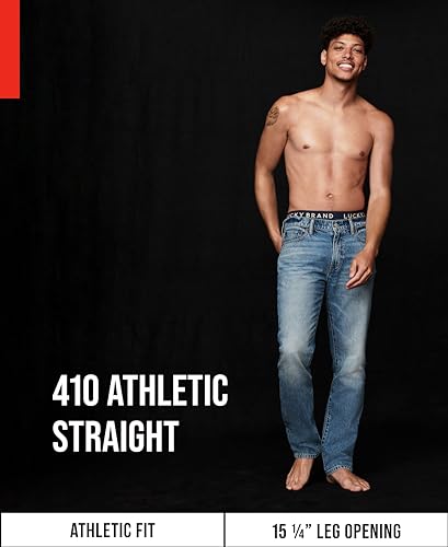 Lucky Brand Men 410 Athletic Fit Jean, Black Rinse, 38W x 34L