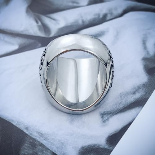 EZUY GNAY Mens Punk Wolf Head Ring Stainless Steel Silver Viking Nordic Wolf Ring Cool Bands Animal Wolf Biker Xmas Jewelr Gift For Men Size 12