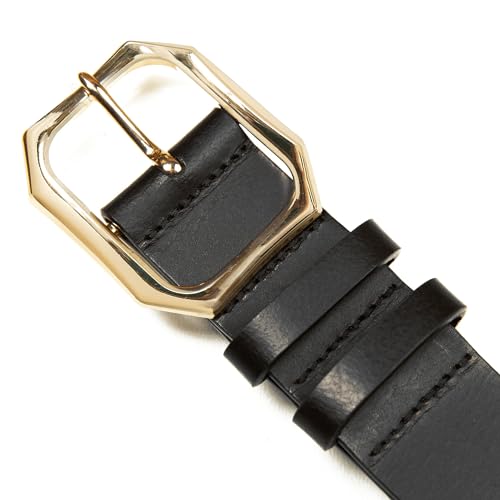Lucky Brand High Shine Buckle Belt - Black - XL