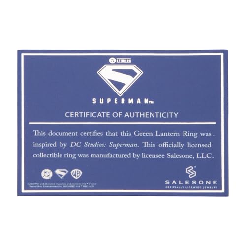 SalesOne DC Comics Superman Movie Green Lantern Ring | Adult Size 14