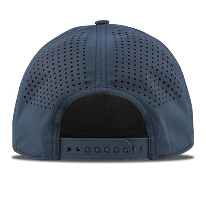 Branded Bills Bare 5 Panel Rope Hat for Men, Adjustable Snapaback, Fitted Style |, Comfort Stretch, Quick Dry Cap (Curved 5 Panel, Navy)