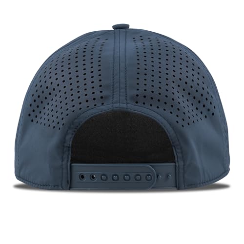 Branded Bills Bare 5 Panel Rope Hat for Men, Adjustable Snapaback, Fitted Style |, Comfort Stretch, Quick Dry Cap (Curved 5 Panel, Navy)