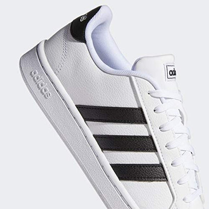 adidas Women's Grand Court Shoe, White/Black/White, 8.5