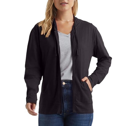 Hanes womens Slub Jersey fashion hoodies, Black, XX-Large US