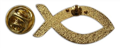 Novel Merk Christian Cross Icon Religious Lapel Pin, Hat Pin & Tie Tack Set with Clutch Back (3- Fish Ichthys), 1 Inch