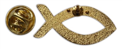 Novel Merk Christian Cross Icon Religious Lapel Pin, Hat Pin & Tie Tack Set with Clutch Back (3- Fish Ichthys), 1 Inch
