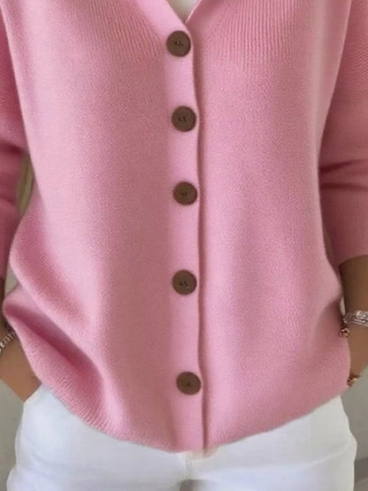 Full Size Hooded Button-Front Soft Knit Cardigan Plus Size