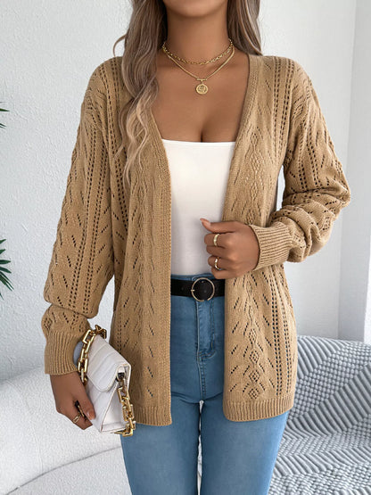 Openwork Open Front Cardigan