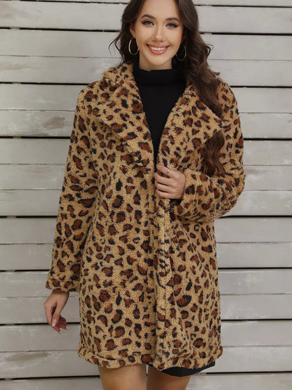 Leopard Fuzzy Teddy Coat Leopard