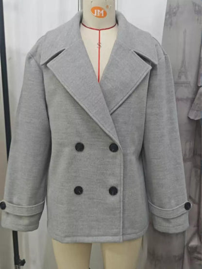 Double-Breasted Wool Blend Casual Jacket