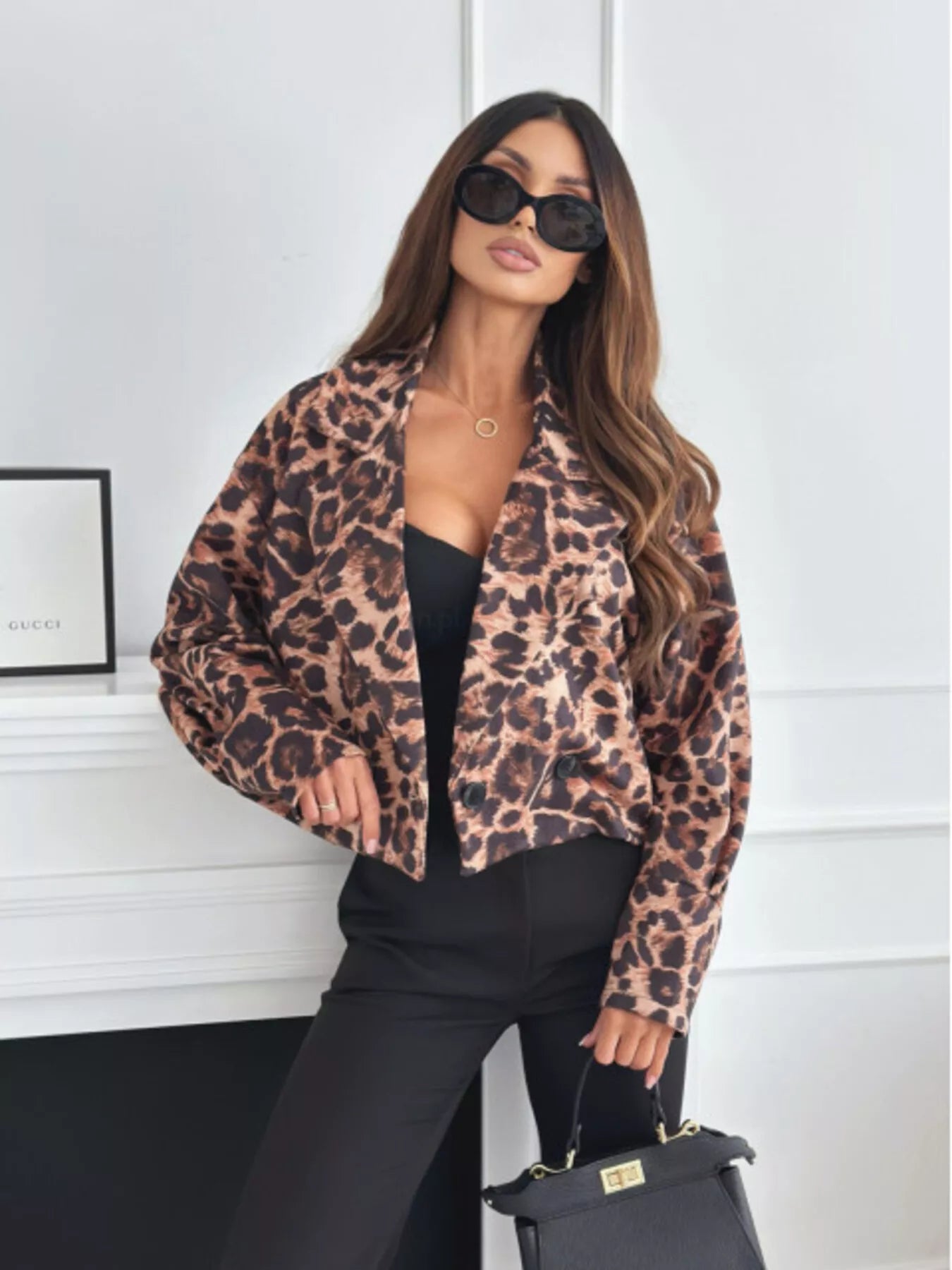Leopard Print Cropped Blazer Leopard Print 3
