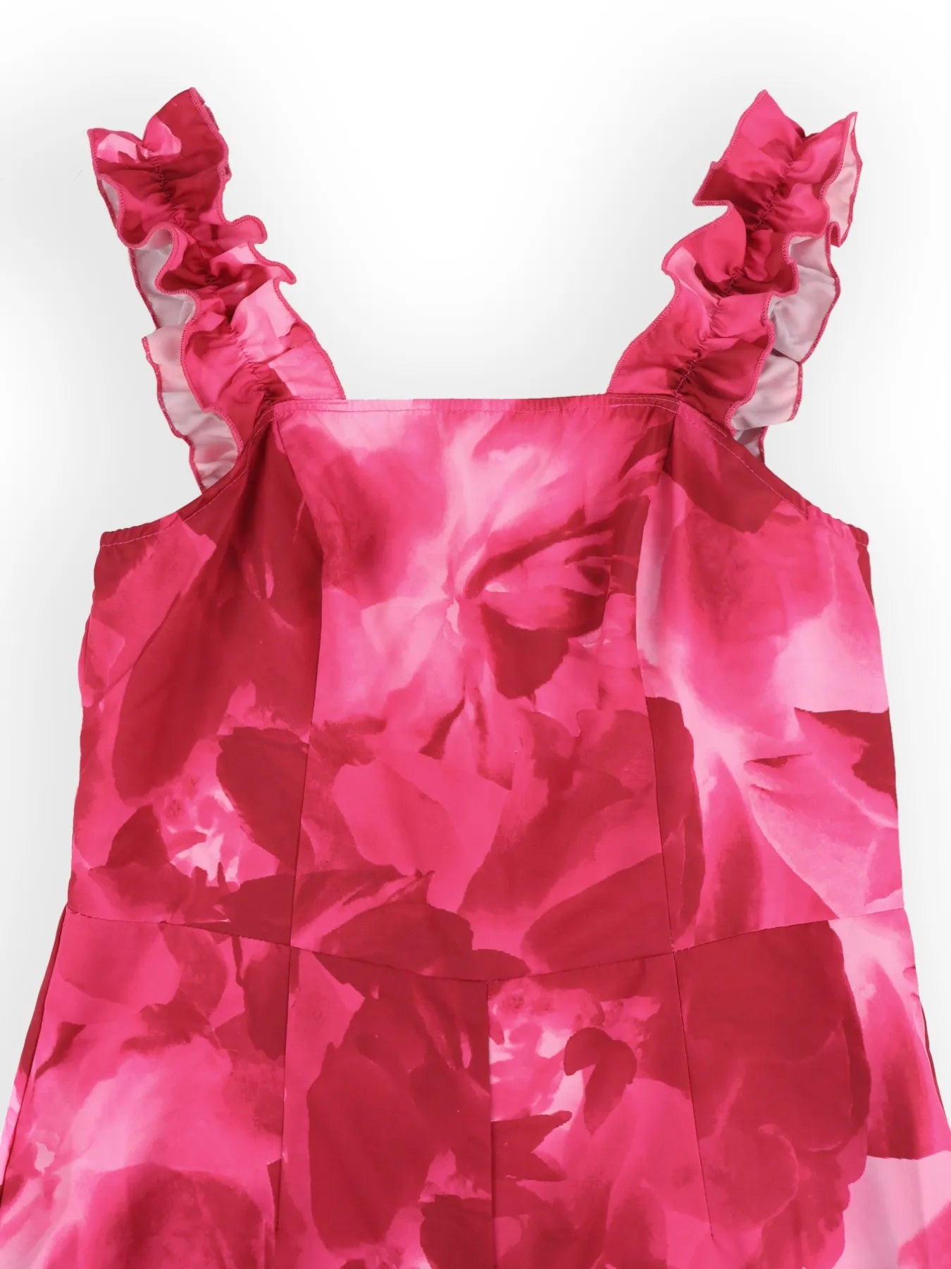 Floral Print Square Neck Wide Leg Jumpsuit