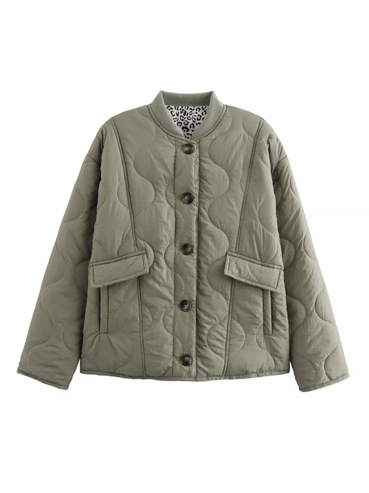 Quilted Button-Down Lightweight Jacket