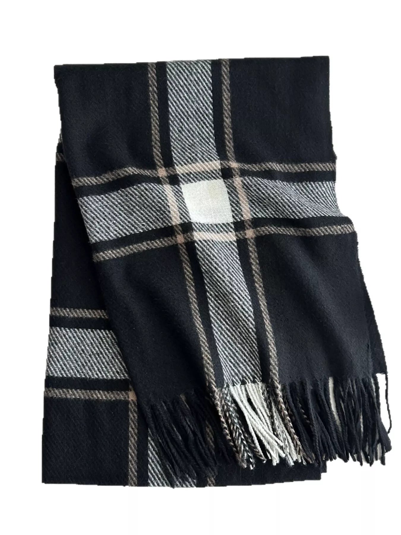 Classic Plaid Pattern Tassel Winter Scarf