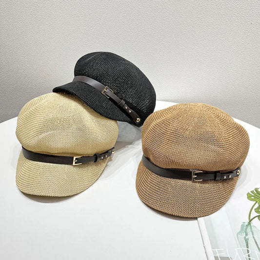 Straw Woven Buckle Hat