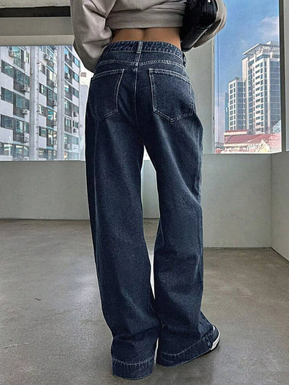 Vintage Wash Wide Leg Jeans