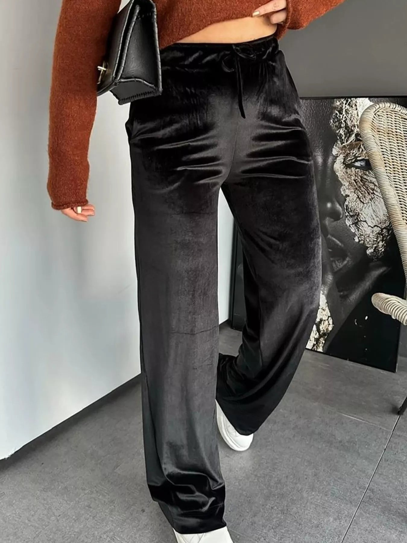 Velvet Wide Leg Pants