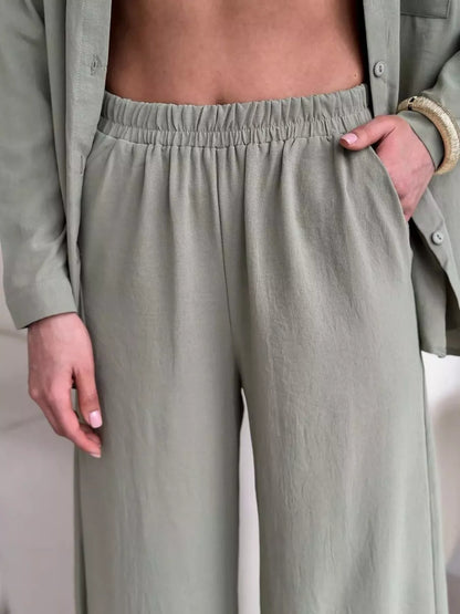 Button Down Shirt and Pants Set
