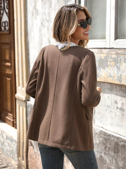 Lace Detail Button Up Blazer