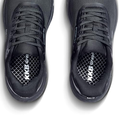 KKB Oil-Safe Grip Men's Non Slip Work Shoes Slip Resistant Waterproof Slip On Sneakers for Kitchen Restaurant Chefs Nurses with Arch Support Convenient Sapatos de Trabajo para Hombre Black Men 10