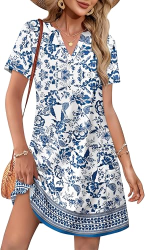 WIHOLL Womens Dresses Casual Spring Fashion Wedding Guest Dress Summer Date Outfits Boho Dresses 2026 Beach Vacation Women's Clothing Country Concert Flowy M