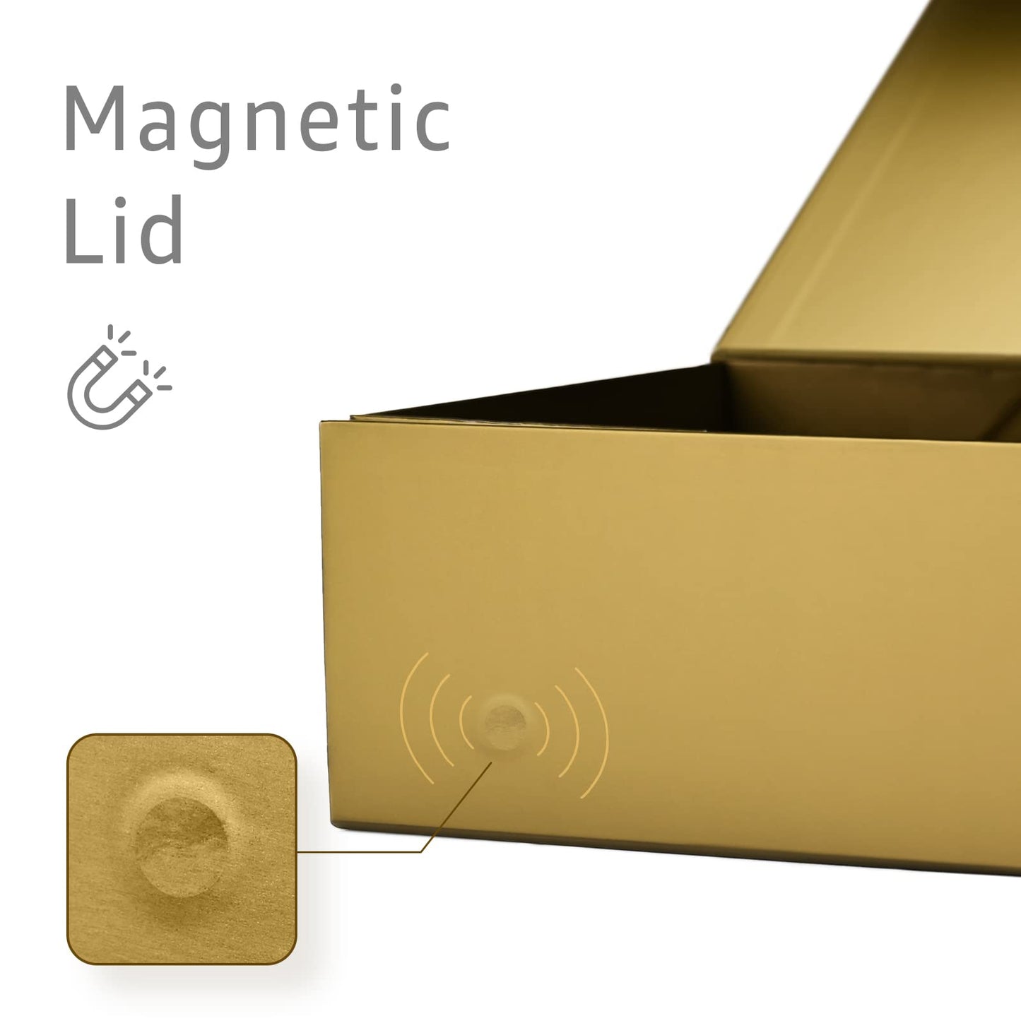 Gift Boxes with Lids 2 Pack - Magnetic Closure with Ribbon, Card, Filler & Sticker