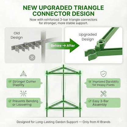 K-Brands Tomato Cage – Premium Tomato Plant Stakes Support Cages Trellis for Garden and Pots (Upto 68 Inches Tall)