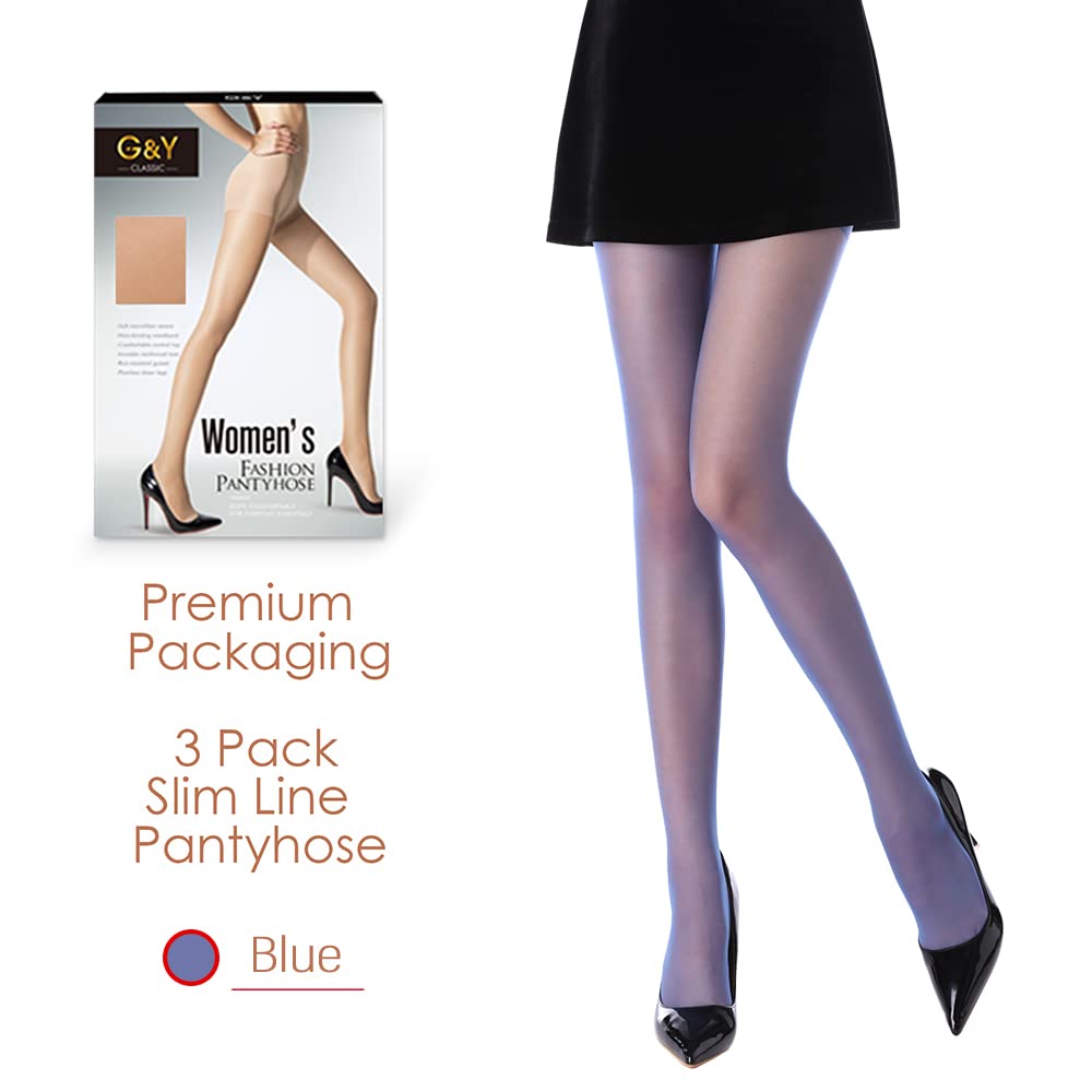 Women's 20D Sheer Control Top Pantyhose - 3 Pack Ultra Thin Tights with Reinforced Toes
