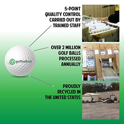GolfBall Nut - 48 Used Golf Balls – Recycled Premium Brands Assorted Mix for Practice & Play – Excellent Condition - Includes Mesh Bag – Budget-Friendly & Sustainable Golf Balls