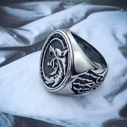 EZUY GNAY Mens Punk Wolf Head Ring Stainless Steel Silver Viking Nordic Wolf Ring Cool Bands Animal Wolf Biker Xmas Jewelr Gift For Men Size 12