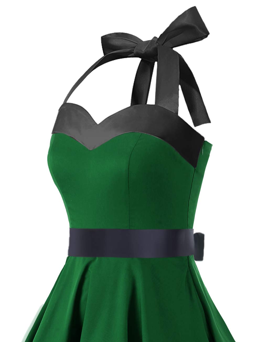 Vintage 1950s Cocktail Dress - Retro Halter Swing Dress for Party & Wedding