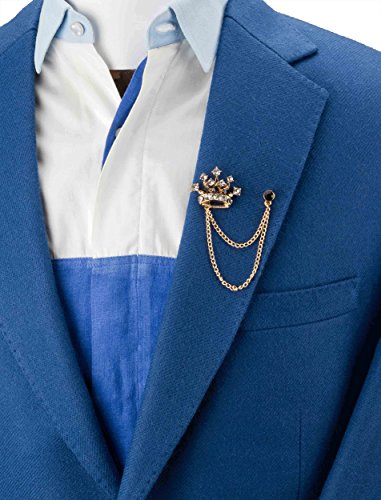 Knighthood Men's Crown Chain Brooch For Men (GOLD-BLACK)
