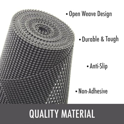 Con-Tact Brand Beaded Grip Durable Non-Adhesive Non-Slip Shelf and Drawer Liner, 12" x 20', Cool Gray