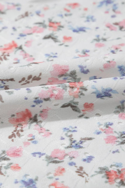 Floral Textured Square Neck Sleeveless Bodysuit