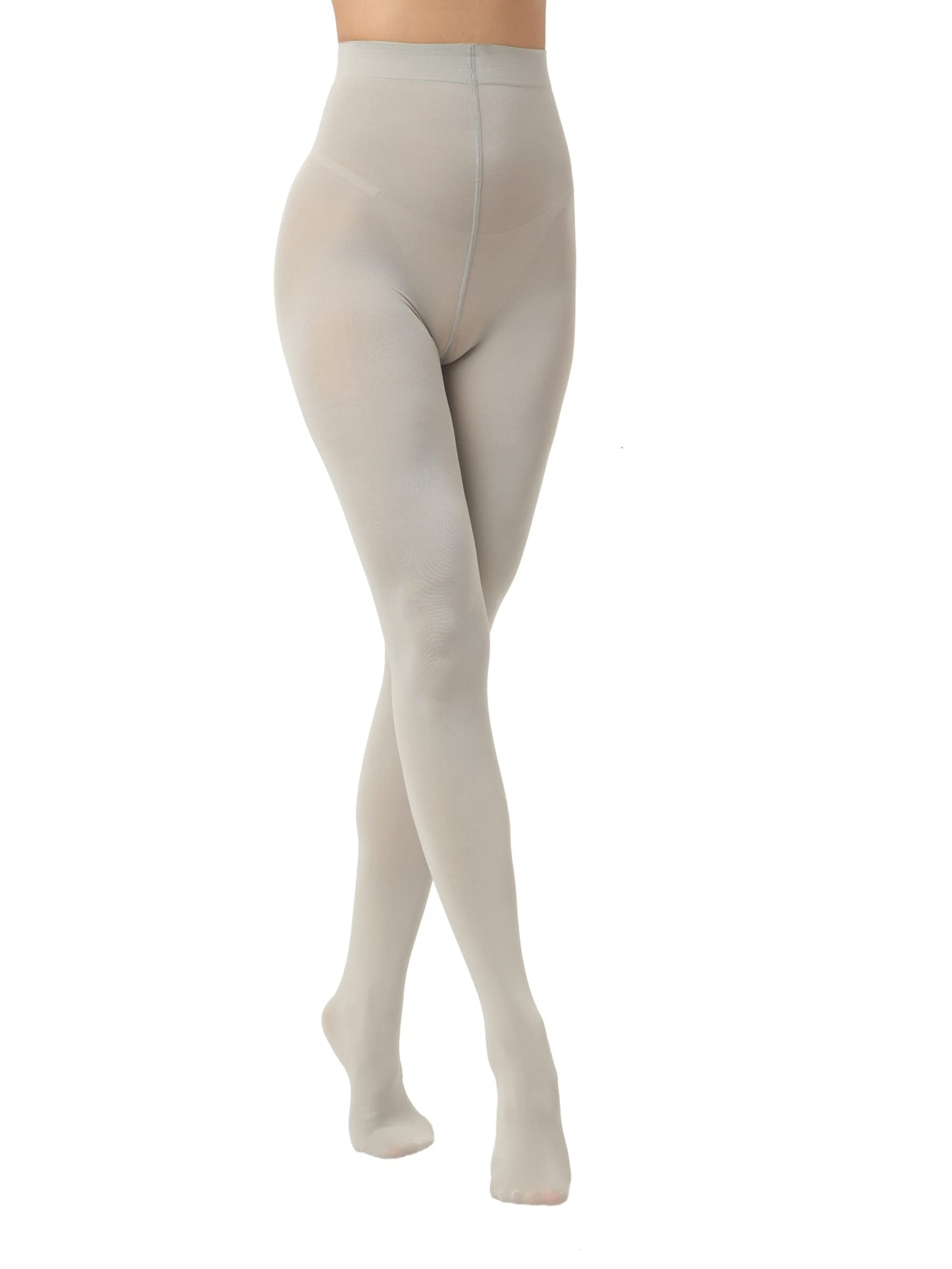 Women's 80 Den Opaque Tights - Soft Microfiber Pantyhose with 3D Stretch Technology Grey