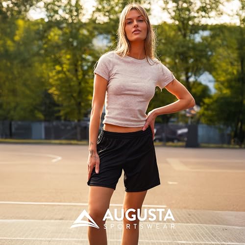 Augusta Sportswear Ladies' Octane Workout Shorts - 7 Inch Inseam Gym Athletic Attire for Women, Black, X-Large