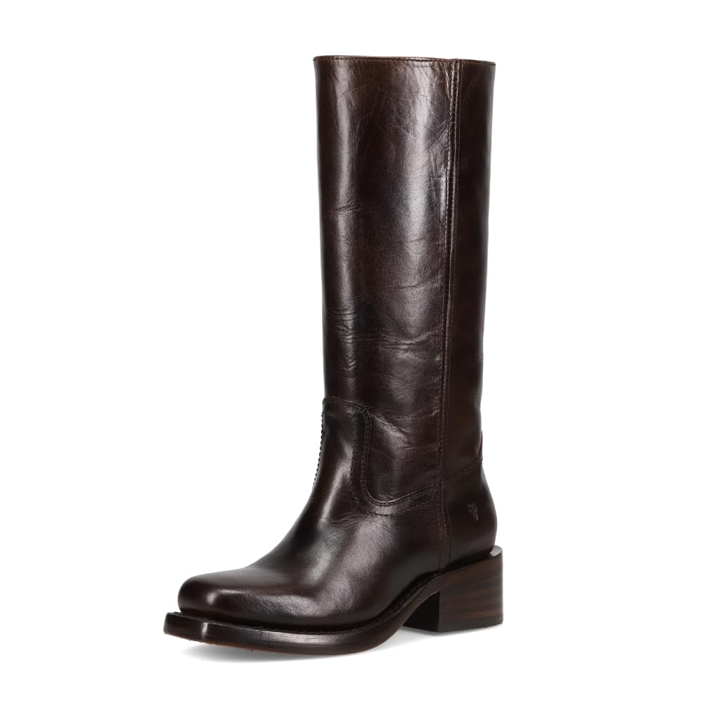 Frye Campus 14L Iconic Tall Boots for Women Crafted from Signature Montana Leather with Goodyear Welt Construction and Stacked Leather Heel – 13” Shaft Height, Bourbon - 7.5 M