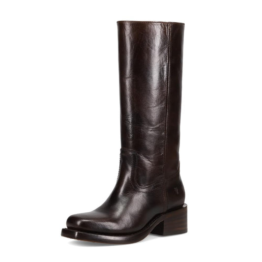Frye Campus 14L Iconic Tall Boots for Women Crafted from Signature Montana Leather with Goodyear Welt Construction and Stacked Leather Heel – 13” Shaft Height, Bourbon - 7.5 M