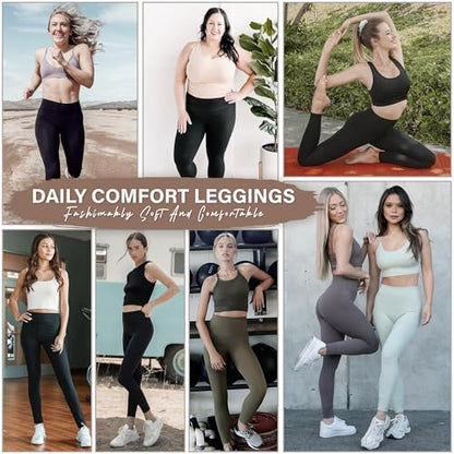 GYMGUN High Waisted Leggings for Women Buttery Soft Tummy Control Capri Yoga Pants for Workout Athletic Plus Size