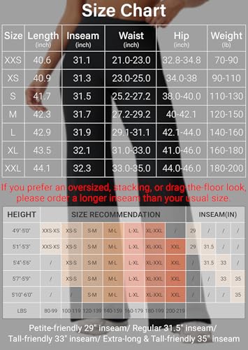 YEOREO Workout Leggings Womens No Front Seam Straight Leggings 31.5" High Waist Buttery Eddiy Gym Yoga Pants Black L