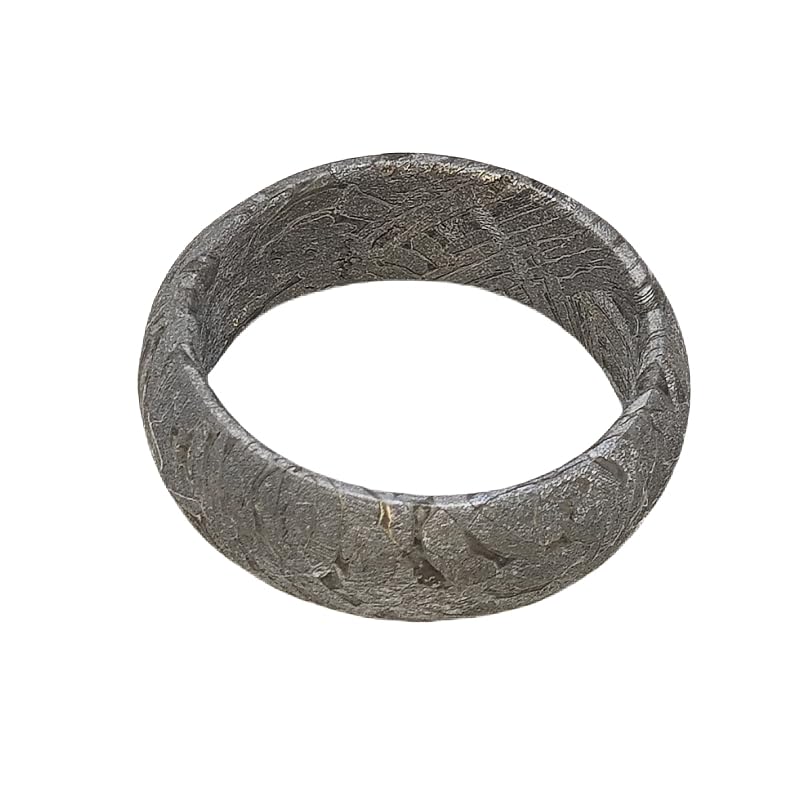 Handcrafted Meteorite Ring, 7.8mm Width, Natural Westenden Pattern, Altai Iron (Size: 9.5)