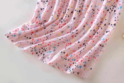 PNAEONG 3 Pack Women's Cotton Nightgown Sleepwear Short Sleeves Shirt Casual Print Sleepdress
