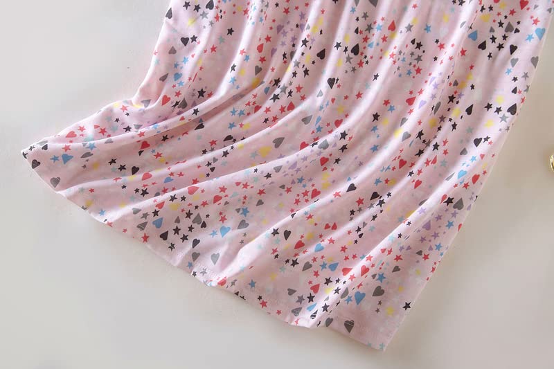 PNAEONG 3 Pack Women's Cotton Nightgown Sleepwear Short Sleeves Shirt Casual Print Sleepdress