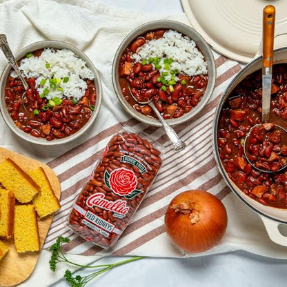Camellia Brand Dried Red Kidney Beans – Premium Non-GMO Dry Beans, High Protein Plant-Based Food for Red Beans and Rice, Chili, Soups, Meal Prep, and Cajun Cooking 1 Pound (Pack of 6)