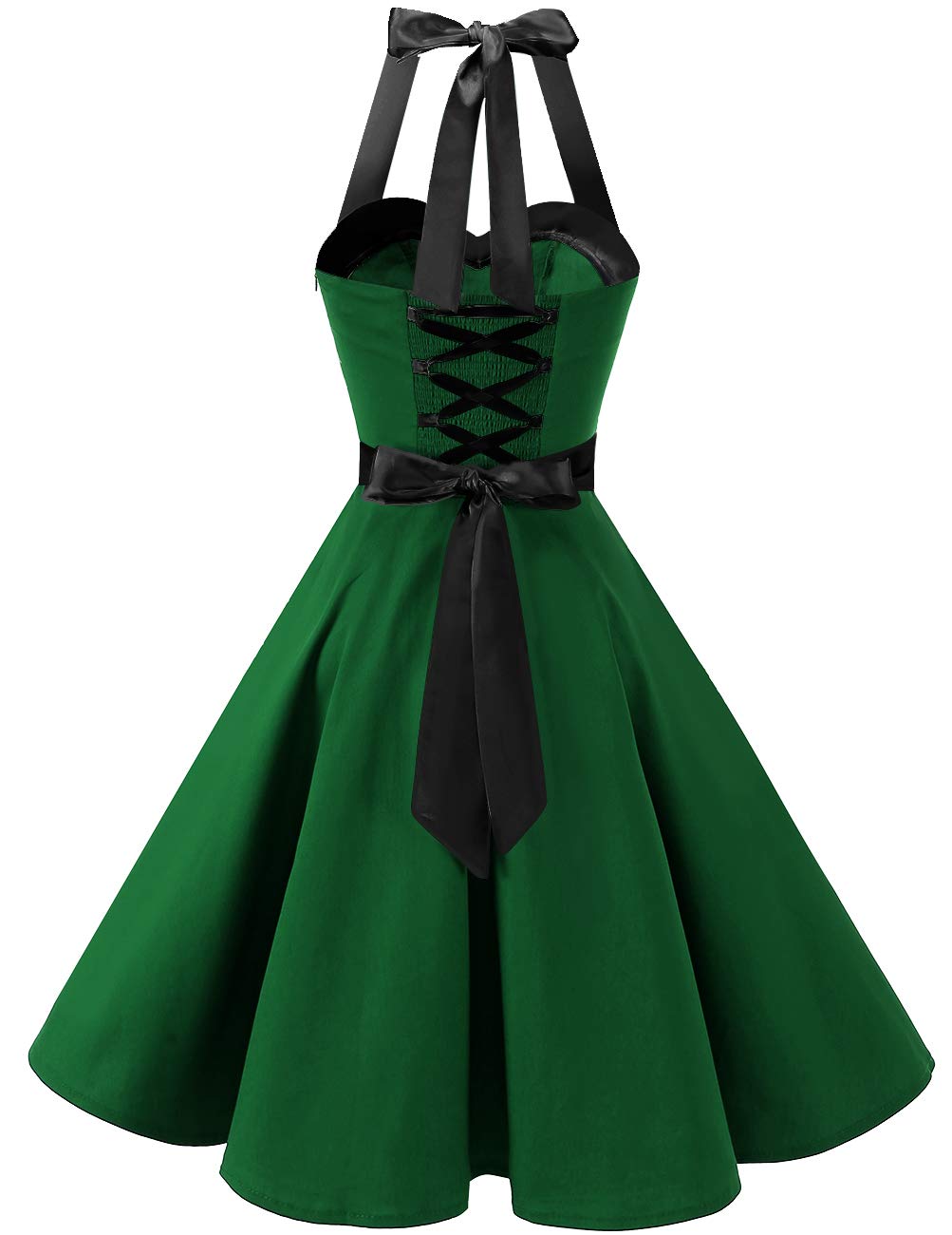 Vintage 1950s Cocktail Dress - Retro Halter Swing Dress for Party & Wedding