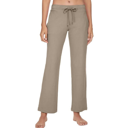 Women's Cotton Pajama Pants - Soft Comfortable Lounge Sleep Bottoms Khaki