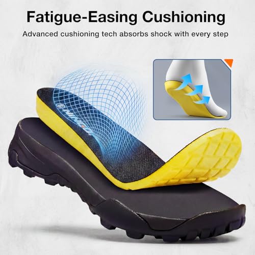 NINGO Slip On Steel Toe Shoes for Men, Lightweight Comfortable Safety Shoes for Men, Water & Slip Resistant Loafers with Puncture Proof, EH Protection for Warehouse, Factory & Outdoor Black