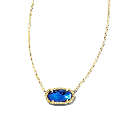 Kendra Scott Elisa Pendant Necklace - 14k Gold Plated Delicate Fashion Jewelry for Women GOLD - NAVY ABALONE